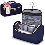 Mancro Padded Travel Case Compatible with Dyson Airwrap Complete Styler and Attachments, Portable Storage Bag with Metal Hanging Hook for Airwrap All Models, Long Barrel, Hair Curler Accessories, Blue