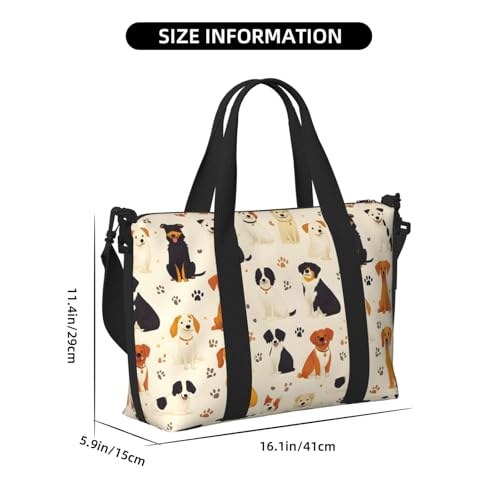 Colorful Puppy Paw Print Travel Duffle Bags for Women, Personal Item Overnight Weekender Sport Carry On Gym Bag for Men Women2