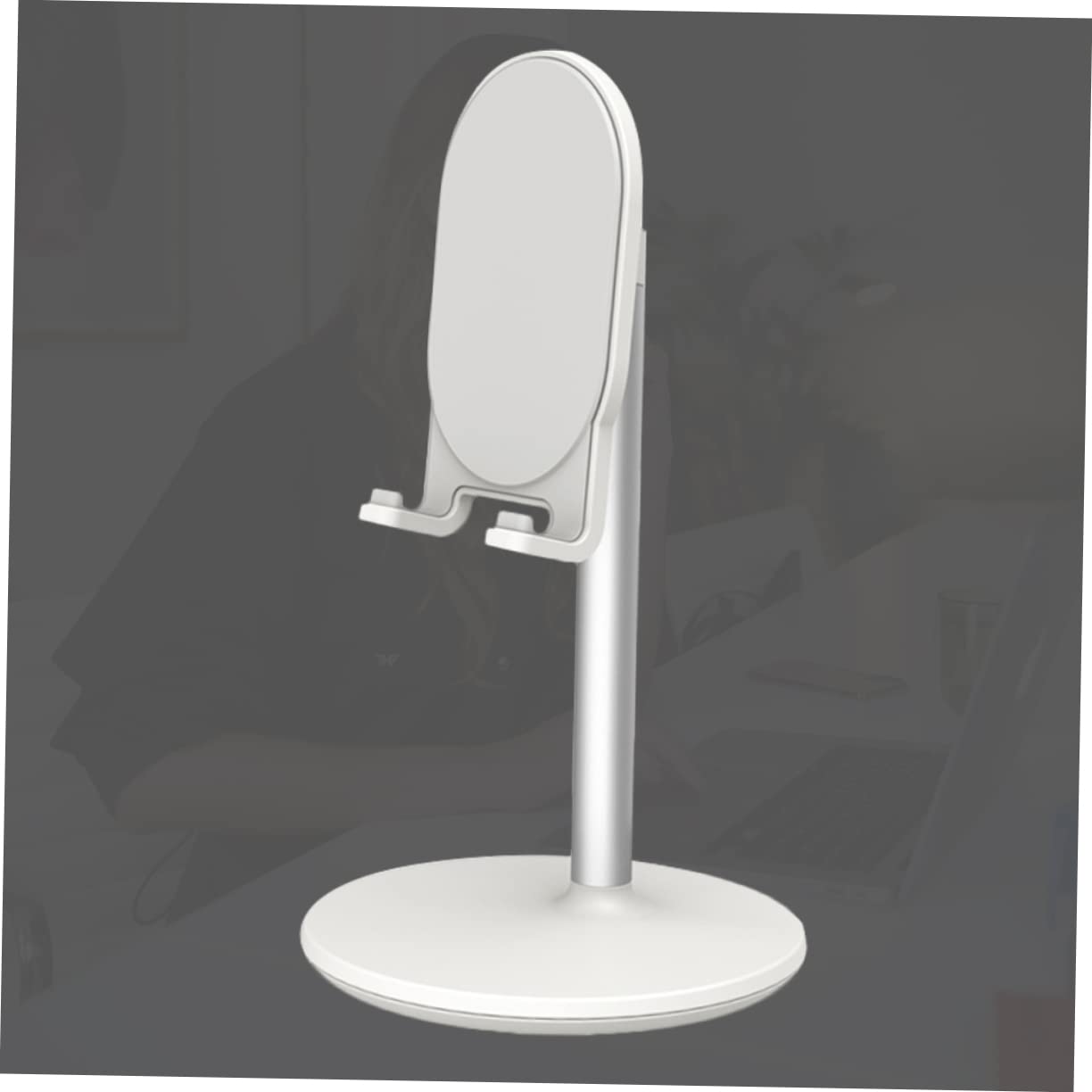 Supporto per Telefono e Tablet Bianco in Lega, Pratico da Scrivania | Casa e Ufficio, Anti-slip e Flessibile, 1 Pezzo, Supporto Semplice per Uso Quotidiano