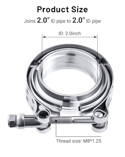 Image of EVIL ENERGY 4PCS V Band Clamp with Flange Male Female 304 Stainless Steel (2 inch)