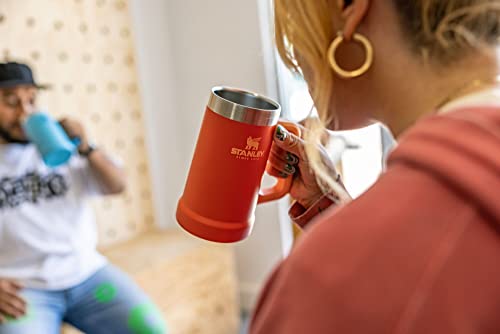 Image of STANLEY Stay-Chill Beer Stein 24 oz | Heavy Duty Big Grip Handle | Beer Tumbler Drink Cup, Holds 2 Cans | Insulated Stainless Steel Party Mug | BPA-Free | Tigerlily
