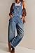 loveimgs Women Y2k Baggy Barrel Jeans Overalls Wide Leg Denim Pants Bib Overalls Jumpsuit Boyfriend Patchwork Jeans (Medium,Dark blue)