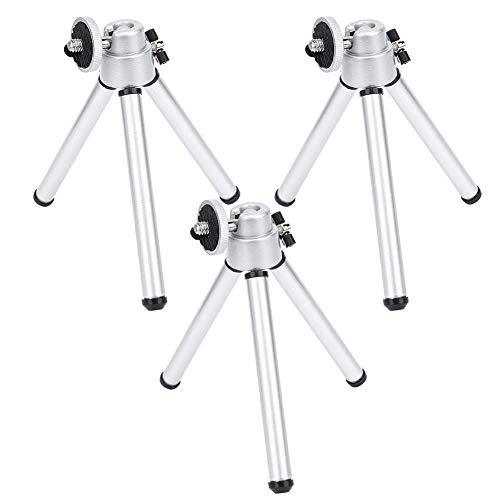 Mini Tripod Aluminium Alloy Tripod Small Fixed Anti Shake Super Small Convenient for Outdoor Travel Silver 3pcs