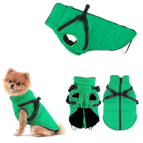 Manteau pour Chien Hiver Petite Taille, ZoneYan Imperméable Manteau Chien avec Harnais Réfléchissants et Réglable, Veste Chauds Chiens Vêtements, Gilet de...