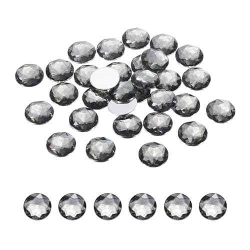 Image of MECCANIXITY Flat Back Round Acrylic Rhinestones,20mm Grey Flatback Crystal Rhinestones for Crafts Clothes Shoes DIY Decoration Gifts 50Pcs