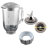 Vaso de vidrio de 5 tazas con tapa, navajas con anillo de sellado y rosca compatible Black Decker...
