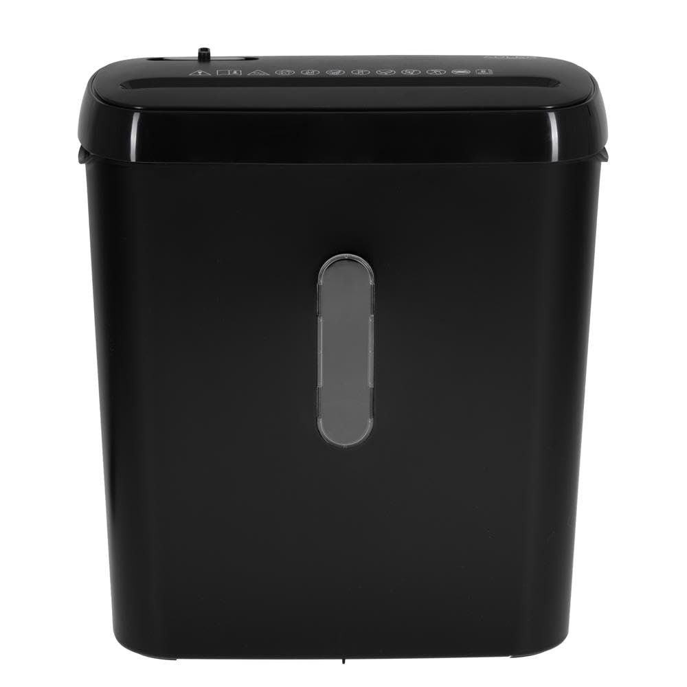 Adler AD 1039 - Destructora de Papel (6 Hojas, Corte en Tiras P‑2, depósito de 8 L, Arranque/Parada automática, función de Retroceso, 70 dB, protección contra sobrecargas, compacta y Negra)