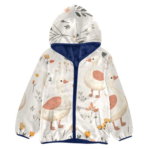 Goose Girls Fleece Jacket Girls Fall Jacket Girls Zip Up Hoodie Girls Sherpa Jacket 2-10T