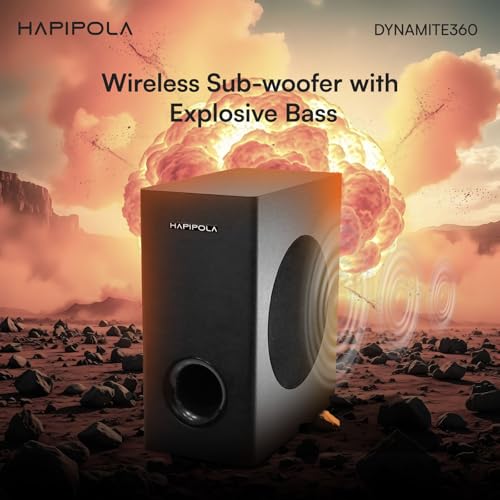 Image of HAPIPOLA Dynamite360 5.1 Channel Home Theatre System, 360W RMS Output, HDMI Input, BT5.3 Connectivity, Optical Input, Aux Input (Dynamite 360)