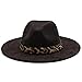 Disimlarl Jazz Fedora Hats Women Leopard Belt Felt Cap Men Panama Gentleman Top Hat Party Church Hat Black 56-58cm
