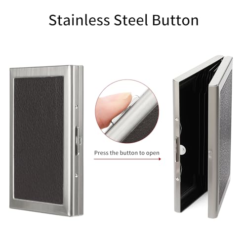 Image of Credit Card Holder Wallet for Women Men Stainless Steel Metal Card Case RFID Blocking Business Card Protector Case with 6 Slots