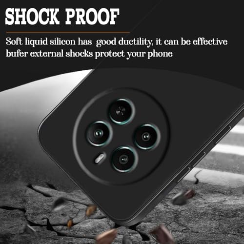 Image of Back Cover | Full Camera Protection | Premium Liquid Silicon Case | Flexible Bumper Case for Realme 12 Plus 5G / P1 5G / Narzo 70 5G / 70 Pro 5G (Black)
