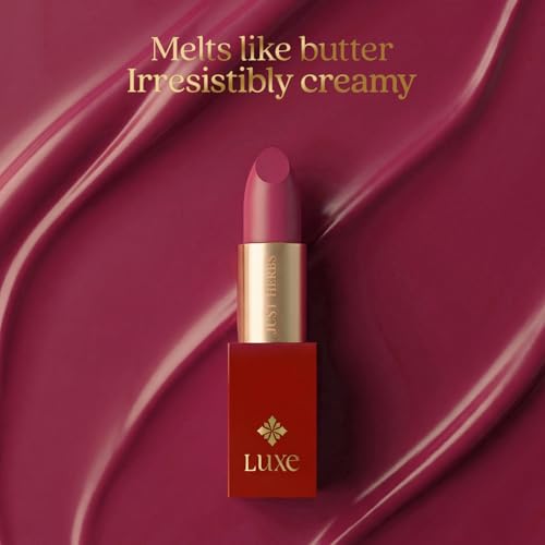 Image of Just Herbs Luxe Satin Melt High Shine Lipstick | Luxury Makeup | Ayurvedic Formula | Long Lasting Shine | Ayurvedic Lipstick - 4 gm (08 MOCHA GLOW)