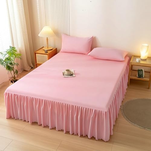 Drap housse polyester rose clair 180x200cm pour matelas lavable - 3