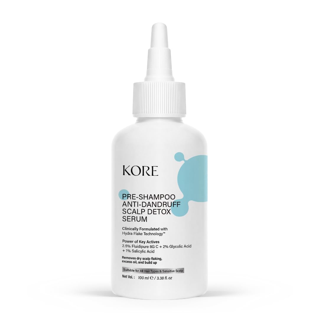 Kore Pre-Shampoo Anti-Dandruff Scalp Detox Serum | Clears Dandruff & Buildup | With Fluidipure, Glycolic Acid, Salicylic Acid | Hydrates & Soothes Scalp | 100 ml-image-10