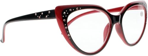 Miniatura 4 de Diseñador elegante mariposa grande ojo de gato diamantes de imitación gafas de lectura bisagras de primavera