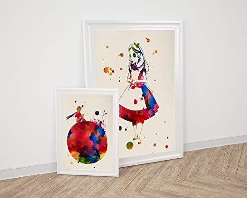 Nacnic Plakat Mały Książę dla małych dzieci. Alicia Blatt und Prince in Planeten mit Definitionen. Plakate und Illustrationen für Kindergeschichten. Format A4
