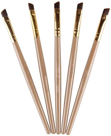 Gsdviyh36 Pro Cosmetic Slant Tip Plastic Handle Eyebrow Brush Makeup Beauty Tool, Brush to Shape and Groom Eyebrows Golden