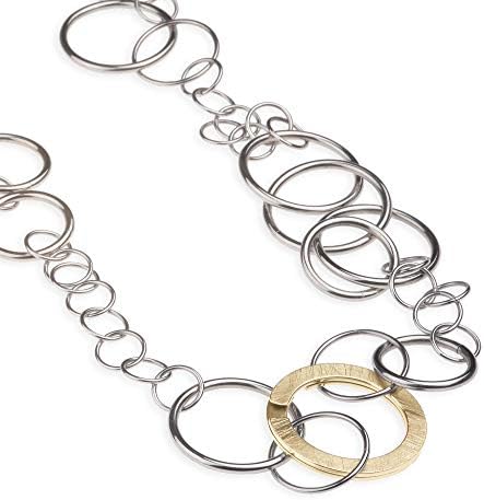 Ernstes Design Collier K128 in acciaio inox placcato oro, lunghezza 90 cm