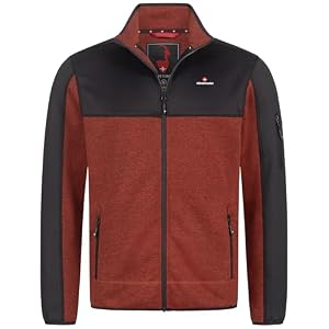 Höhenhorn Naurun Veste polaire hybride en tricot softshell pour homme, rouge, 3XL