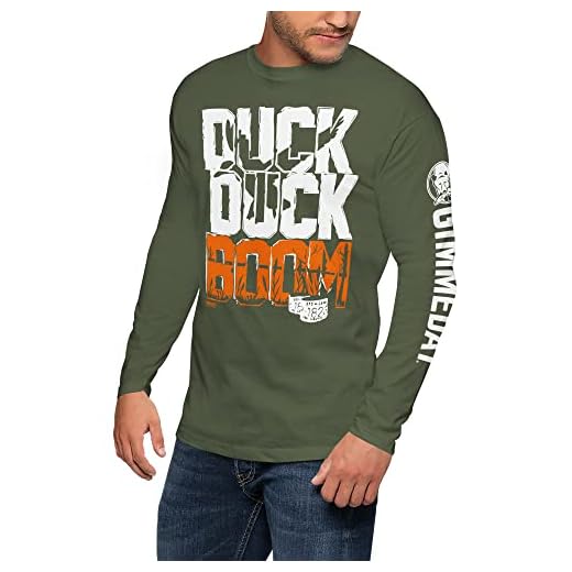 GIMMEDAT The Original Duck Duck Boom 2 Long Sleeve Hunting Shirt Gift (Large) Moss Green