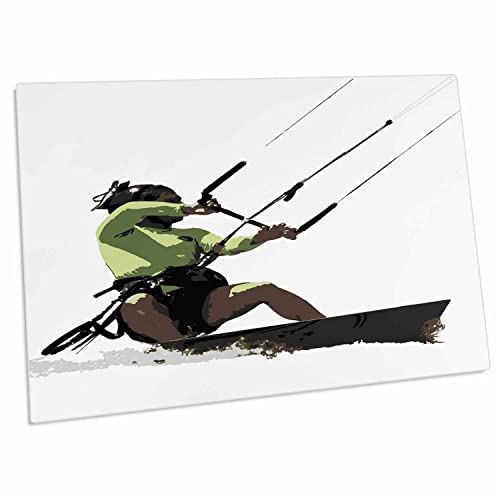 3dRose Going with The Wind Kiteboarding Vector - Desk Pad miniatura 1