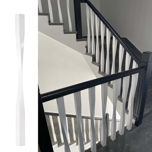 Postes de madera para escalera interior de 95 cm con husillos blancos de alta gama 1