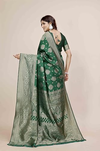 Image of Shasmi Women's Banarasi Saree Pure Kanjivaram Silk Saree Soft new ladies 2025 Design Wear Pattu Sarees Party Sari collections With Blouse Piece for Wedding sadi (PARI-218)