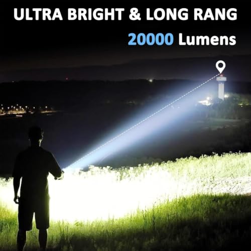 Image of High Power Rechargeable Torch Light, 2-in-1 Super Bright LED Flashlight & Emergency Lamp for Home, Camping & Power Outage