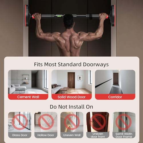 Image of Adjustable Doorway Pull-Up Bar for Home Gym, Multi-Position Chin-Up & Pull-Up Bar for Upper Body Workouts