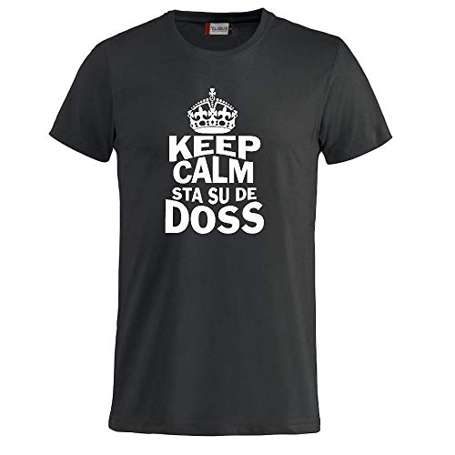Brollogroup T-Shirt Keep Kalm Sta su De Doss Uomo Bambino Magliette Simpatiche PS 27431-A010 (XL, Nero)