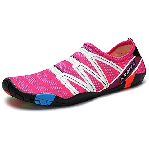 ENEN Sports Water Shoes Mens Womens, Summer Aqua Shoes Durable Lightweight Beach Shoes for Outdoor Swim Surf Yoga Walking Diving Pink Cover