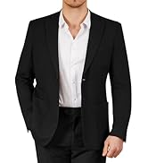 WEEN CHARM Men's Casual Knit Blazer Slim Fit Lightweight Sport Coat Two Button Suit Jackets