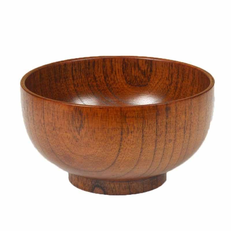 TGOPIT Wooden Serving Bowl - Decorative Fruit Bowl - Food-Safe Salad Bowl - Natural Wood Snack Bowls - Stylish Rustic Wooden Bowl Wood Rice Soup Bowl (Small)