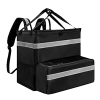 Insulated Food Delivery Bag, Expandable Pizza Carrier Backpack, Large Reusable Catering Cooler Lunch Box for Uber Eats Doordash, Camping Picnic Car Bike