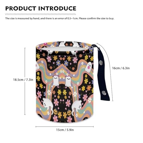 Image of Groovy Hippie Flower Car Trash Can, Kitchen Camping Trash Can,Waterproof Trash Can, Women's Car Accessories, Car Seat Back Use Car Interior Accessory Storage Bag