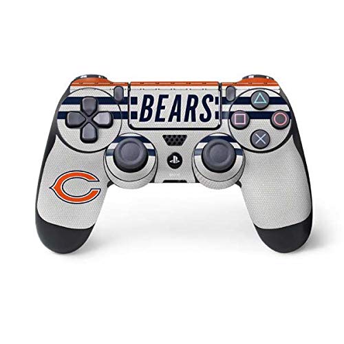Skinit Decal Gaming Skin Compatible with PS4 Controller - Officially Licensed NFL Chicago Bears White Striped Design