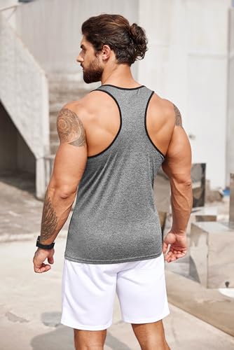 Coofandy Men'S Gym Tank Tops Y-Back Workout Muscle Tee 3 Pack Fitness Sleeveless T Shirts Athletic Trainning Tank thumb #3