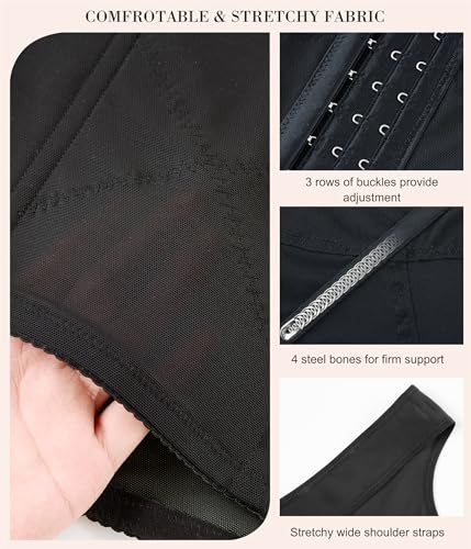 Nebility Waist Trainer for Women Corset Shapewear Tummy Control Body Shaper Vest Waist Cincher Shapewear4