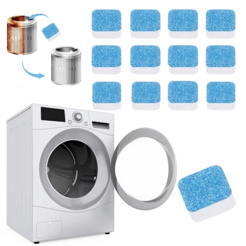 VERALY.MX Pastillas/Tabletas Limpieza Profunda De Lavadoras 12pzs Efervescentes Limpiador de Lavadora Triple Descontaminación con Fórmula Biológica Natural