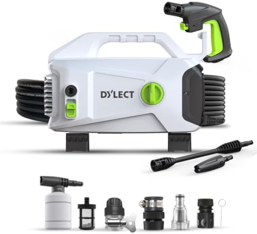 [NEW Launch] Dylect® Clean Prime High Pressure Car Washer Pump, 1800W Copper Motor, 120 Bar Pressure, 6.5L/Min Clean, TSS, Self-Priming, 8M Hose, 11 Accessories, for Car, Bike & Home Cleaning