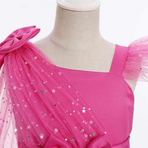 Girls Heart Sequins Dress Shiny Tulle Pageant Princess Wedding Birthday Party Prom Dress 9M-8Y4