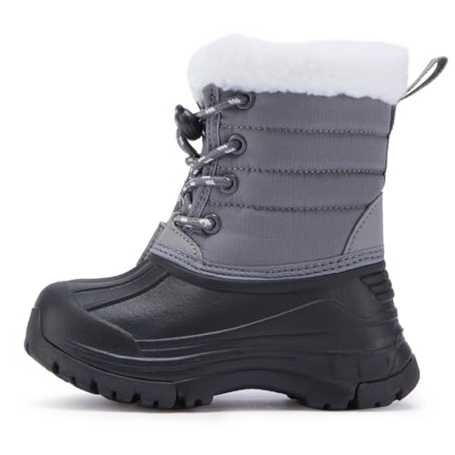 Image of BMCiTYBM Toddler Snow Boots Boys Girls Little Kids Winter Shoes Cold Weather Outdoor Lightweight (Toddler/Little Kids)