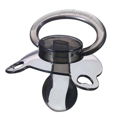 Image of Landofgenie Large Shield Adult Size Pacifiers Bear Shape Transparent Design Pacifier Black