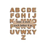 ChoiceHub Gifts DIY MDF Capital Letters Alphabets Set for Art and Craft Purpose & Arts Crafts Decor Scrapbook Decoration (4 Pcs Each) (2.0 Inch)