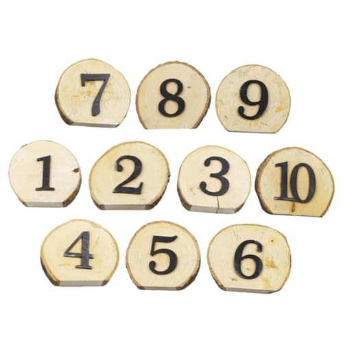Garneck Diy Wedding Decor 10pcs Wooden Table Numbers Reusable Seating Signs for Reception Elegant Table Centerpieces