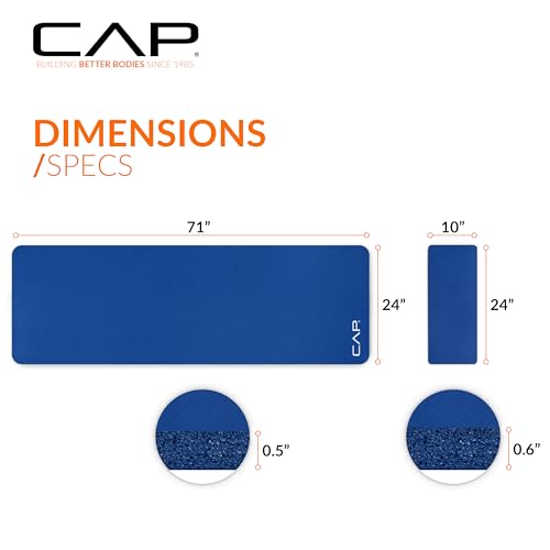Cap Barbell MTIS-6523-12BL-K Cap High Density Exercise Yoga Mat thumb #3
