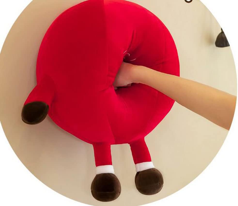 Cute Red Apple Plush Pillow Simulation Soft Fruit Plush Cushion Funny Sleeping Hugging Throw Pillows (55cm, Red)