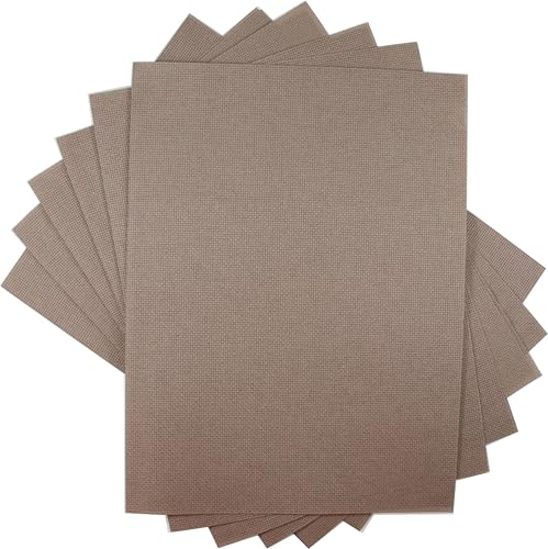 Image of KCS 4 /6 pc of 12 inch x 18 inch 30cmx45cm 16CT Counted Cotton Aida Cloth Cross Stitch Fabric (Coffee, 6 pc)