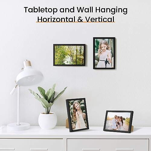 Image of upsimples 4x6 Picture Frame Glass, Thin Border, Black Photo Frames, 3 Pack | Small Picture Frames, Fit 4 x 6 Photos for Family, Baby, Wall and Tabletop Display, Home Decor for Mother's Day, Christmas
